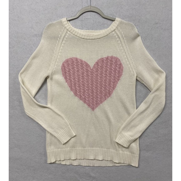 Pink Lily Sweaters - Pink Lily Valentines Heart Sweater - Size Small